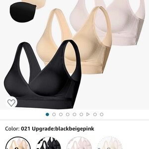 Seamless Comfort Nursing Sleep Bra Set - Black, Beige, Pink